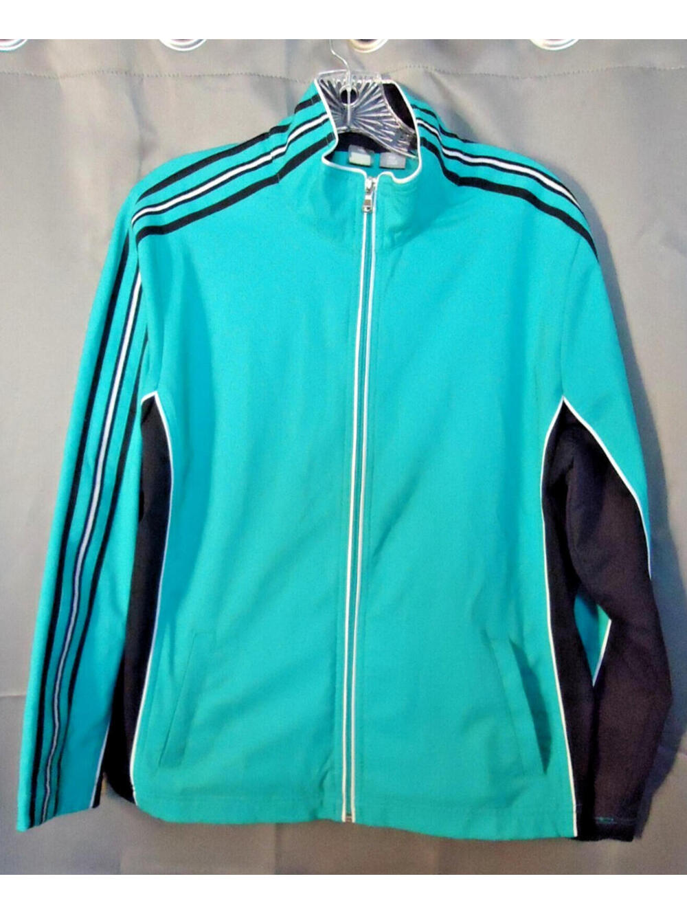 SJB Active Wear Long Sleeve Full Zip Track Jacket Green/Black Women's Petite XL